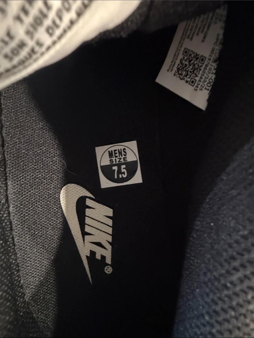 Nike Low-Top Sneakers in Black and Light Gray with White Swoosh